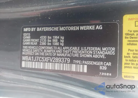 2015 BMW M235 z USA, uszkodzony, nr VIN WBA1J7C5XFV289379